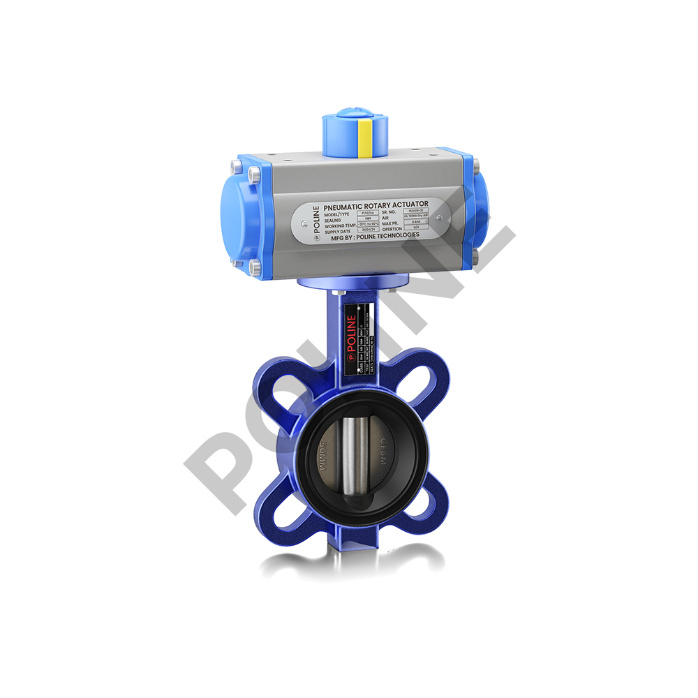 Butterfly Valve Wafer Type PN1.6 with Pneumatic Actuator
